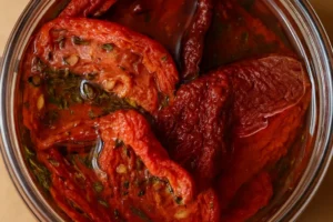 Getrocknete Tomaten mit Öl